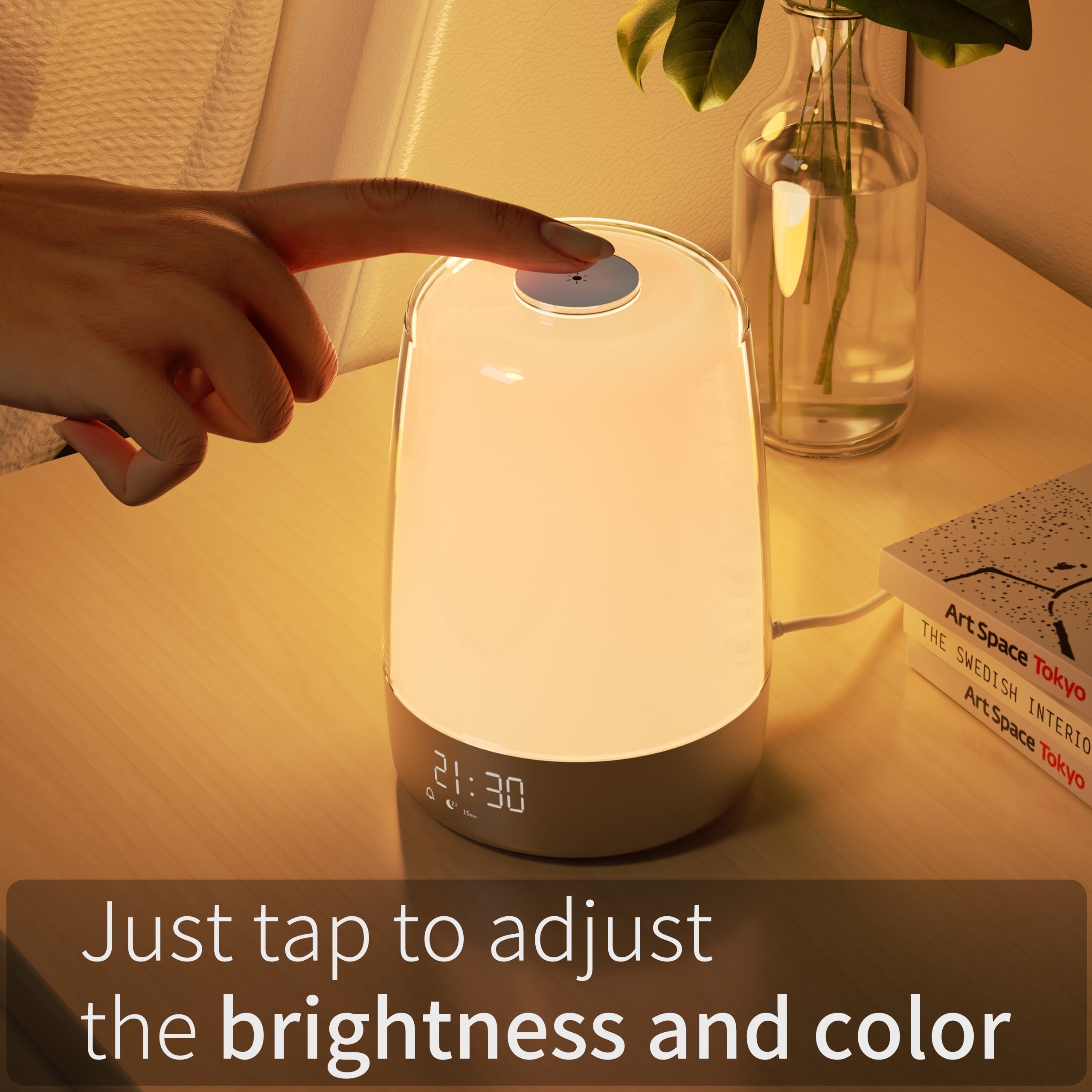 Experience Gentle Mornings with Our Sunrise Alarm Clock - 3-Way Dimmable RGB Bedside Lamp for Heavy Sleepers