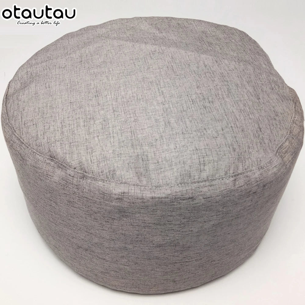Cozy Linen Bean Bag Chair - Stuffed Pouf Ottoman for Relaxation and Comfort