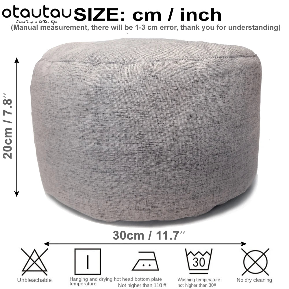 Cozy Linen Bean Bag Chair - Stuffed Pouf Ottoman for Relaxation and Comfort
